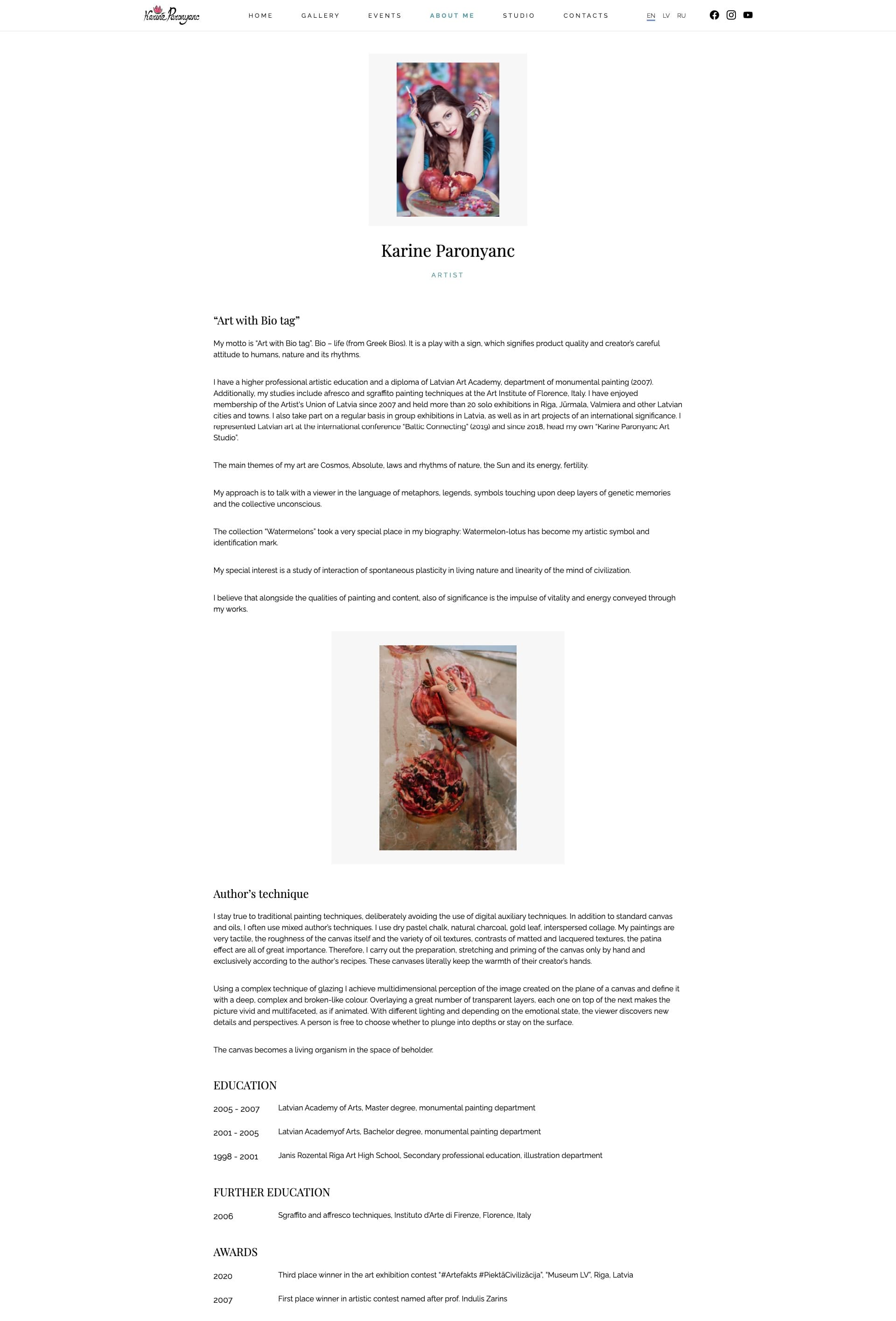 About the artist page